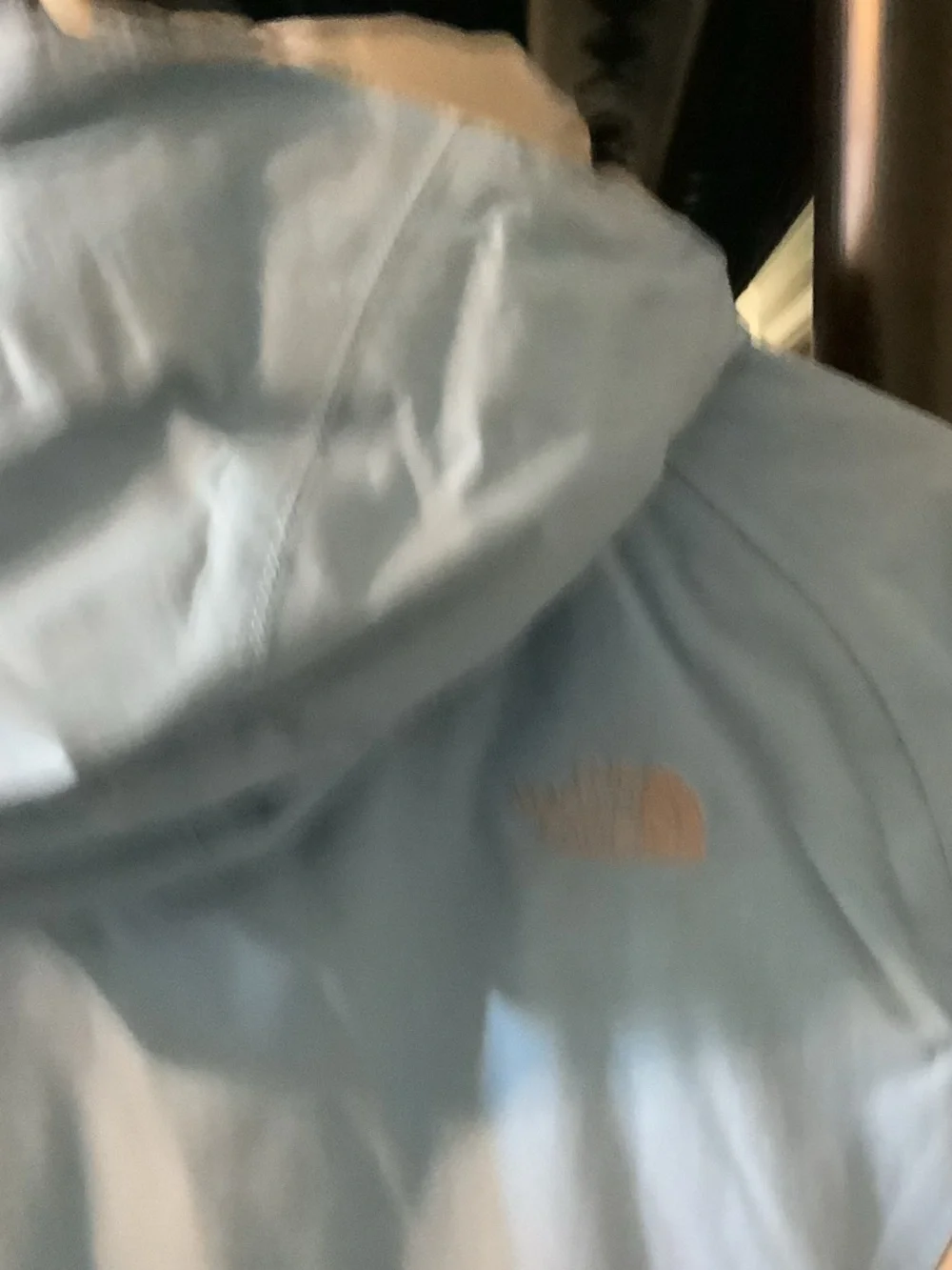 The North Face Light Blue and White Hooded‎ ski Jacket